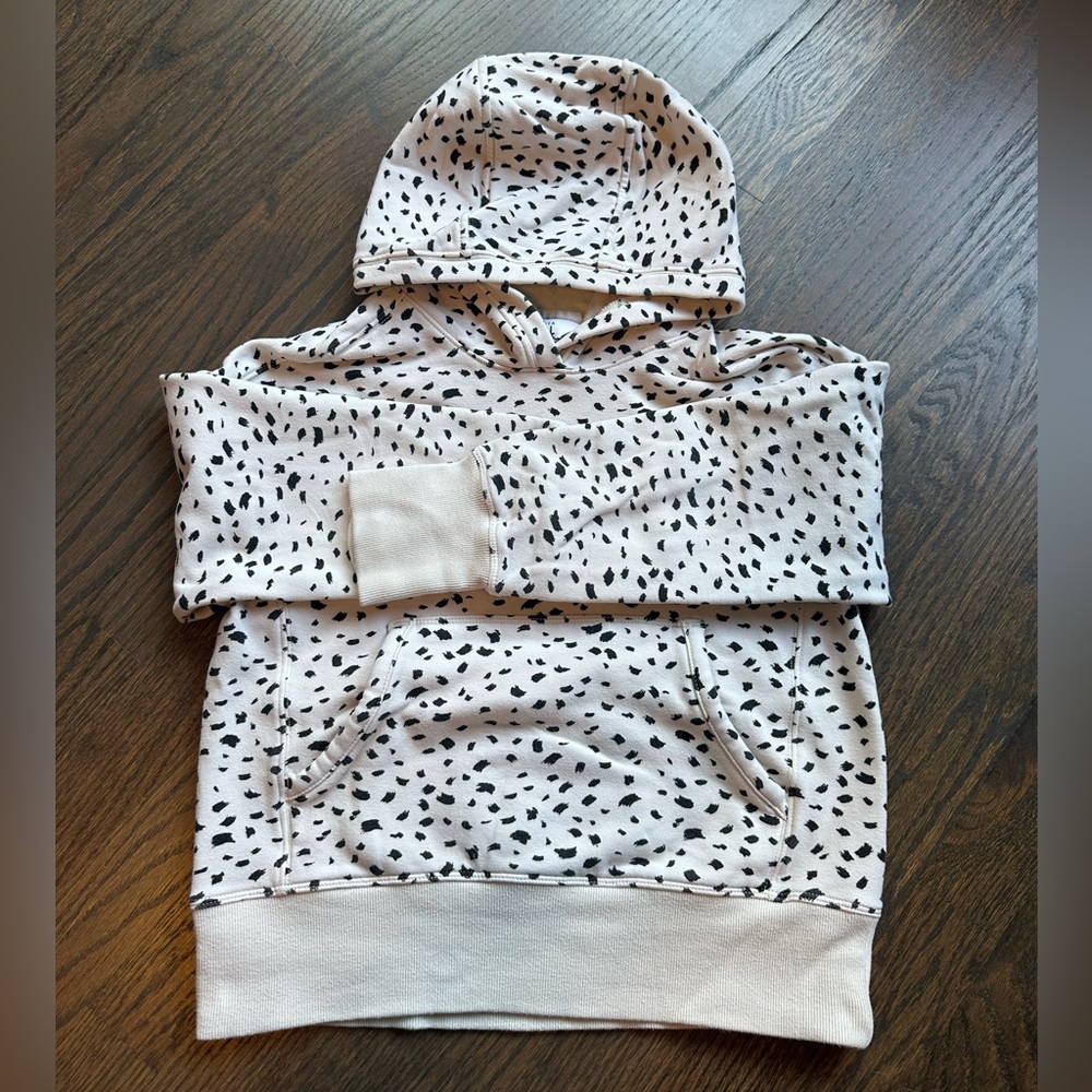White with black specs hoodie